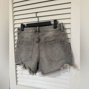 H&M Gray Denim Distressed Shorts, Size 4